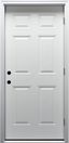 White 32'' x 80'' Fiberglass 6-Panel Prehung Front Door