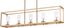 Zire Satin Brass 5-Light Linear Chandelier with Clear Glass