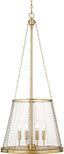 Prescott Rubbed Brass 18" Classic Pendant with Clear Glass Shade