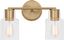 Satin Brass 2-Light Wall Sconce with Clear Glass Shades