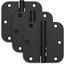 Matte Black 3.5" Steel Door Hinges with 5/8" Radius (3-Pack)