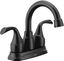 Matte Black Two-Handle Centerset Bathroom Faucet