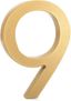 8" Gold Metal Floating House Number 9