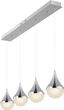 Elena Teardrop Chrome 47" LED Linear Pendant with Frosted Shade