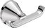 Polished Chrome Double Robe Hook with Metal Finish