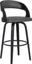 Shelly Black Wood and Metal Swivel Counter Stool