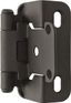 Matte Black Self-Closing Partial Wrap Cabinet Hinges, 2 Pack