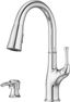 Alderwood Polished Chrome High-Arc Kitchen Faucet with Pull-out Spray