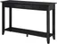 Black Wood Console Table with Drawer and Shelf