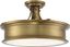 Watkins Warm Brass 16" Wide Art Deco-Inspired Semi-Flush Mount with Opal Glass Shade