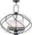 Olde Bronze 5-Light Chandelier with Hand Blown Satin White Glass