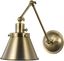 Hinton Nickel Swing Arm Wall Light with Vintage Brass Finish