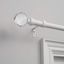 Matte White Curtain Rod with Clear Acrylic Crystal Finials