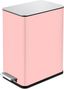 Blush Pink Stainless Steel Pedal Trash Can with Soft Close Lid