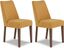 Mustard Yellow and Brown Upholstered Wood Side Chair Set