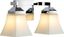 Staunton Chrome 2-Light LED Vanity Light with Glass Shades