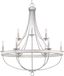 Gulliver Galvanized 9-Light Coastal Chandelier with Antique White Accents