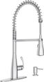 Essie Chrome High Arc Pull-Down Kitchen Faucet with Soap Dispenser