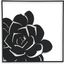 Black Metal Floral Design Square Wall Sculpture