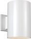 White Cylinder Direct Wired Electric Outdoor Sconce