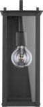 Modern Black Aluminum 1-Light Wall Mount with Clear Glass