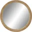 24" Round Natural Brown Wood Wall Mirror