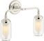 Polished Nickel Two-Light Sconce with Clear Glass Shades