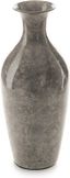 High-Gloss Gray Metal Traditional Vase, 12 Inch