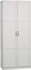 White Particle Board Bathroom Storage Cabinet with Adjustable Shelving