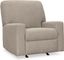 Parchment Beige Contemporary Recliner with Wide Track Arms