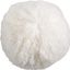 Ivory Round Wool Mongolian Lamb Fur Throw Pillow 13"