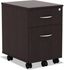 Espresso Woodgrain Mobile Lockable 2-Drawer Pedestal