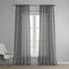 Vega Charcoal Sheer Linen-Blend 84" Window Panel