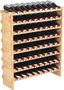 Natural Bamboo 72-Bottle Modular Wine Rack with 8 Tiers