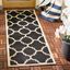 Black and Beige Synthetic Flat Woven Runner Rug