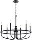 Capitol Hill Modern Black 6-Light Chandelier with Candle Sleeves