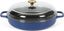 Blue Enameled Cast Iron Braiser Pan with Glass Lid