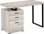 Transitional Taupe Wood Home Office Desk with Filing Cabinet