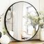 20" Round Black Metal Frame Wall Mirror