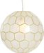 Capiz Honeycomb Globe Pendant in Antique Gold, 12"