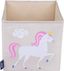 Unicorn Print Beige Fabric Collapsible Kids Storage Cube