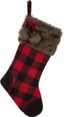 Red and Black Plaid Faux Fur Christmas Stocking