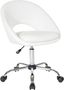 White Leather Adjustable Modern Swivel Office Chair