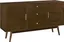 Walnut Mid-Century Modern 60" TV Console with Cabinet