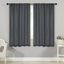 Gray 63" Polyester Blackout Back Tab Curtains, Set of 2