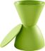 Modern Green Polypropylene Hourglass Accent Stool with Storage