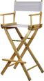 White Wood Bar Height Director's Chair with Canvas Seat