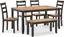 Transitional Light and Dark Brown Rectangular Dining Table Set with Bench