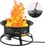 24-Inch Black Portable Gas Fire Pit with Adjustable Flame