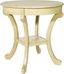 Vermont Antique Beige 28" Round Hand-Painted Wood Accent Table